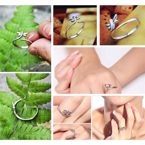 3pcs S925 Sterling Silver Open Rings Set Finger Ring Joint Ring Toe Ring Beach - Picture 4 of 8